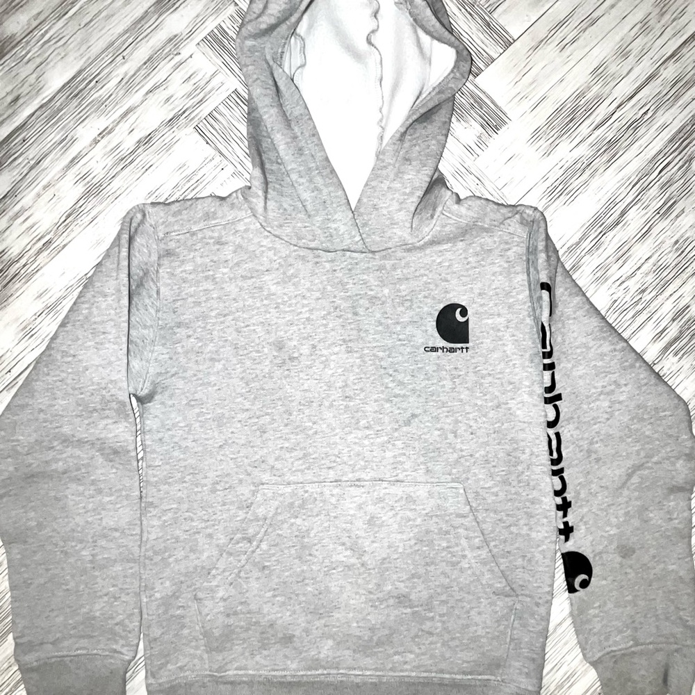Carhartt Light Gray Pullover Hoodie Boys - Picture 3 of 10